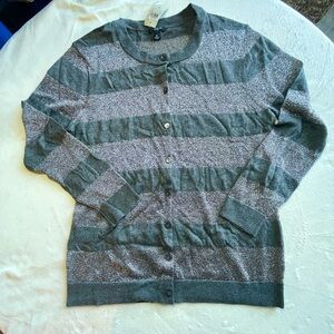 Ann Taylor Metallic Gray Cardigan